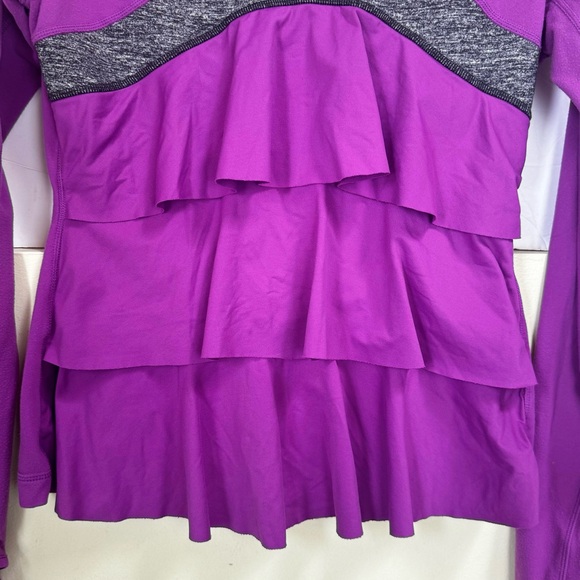 Lululemon RARE Define Ruffles Yogi Dance Jacket Ruffle Dewberry Zip Pockets Mesh - Picture 3 of 16